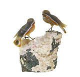 Gübelin Couple of Sparrows Agate Calcite Sculpture