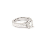 Certified 2 Carats Diamond 18 Carats White Gold Solitaire Ring 