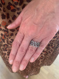 Diamonds Braces 18K Black Gold Ring