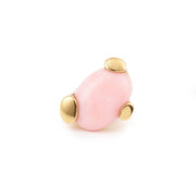 Criso Pink Opal Cabochon 18 Carats Yellow Gold Ring