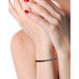 15 Carat Rainbow Sapphire In-Line Tennis Bracelet 18 Karat White Gold