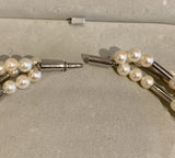 Poiray Roseau Akoyas Pearls 18 Carats White Gold Necklace