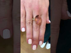 15 Carats Morganite Diamonds 18 Carats Yellow Gold Ring