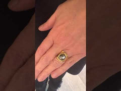 Fernand Demaret Tahitian Pearl 18 Carat Yellow Gold Ring