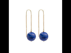 Paire de Boucles d’Oreilles Lapis-Lazuli Or Jaune 18 Carats
