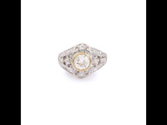 Bague Style Art-Déco Diamant 1,19 Carats Or Gris 18 carats