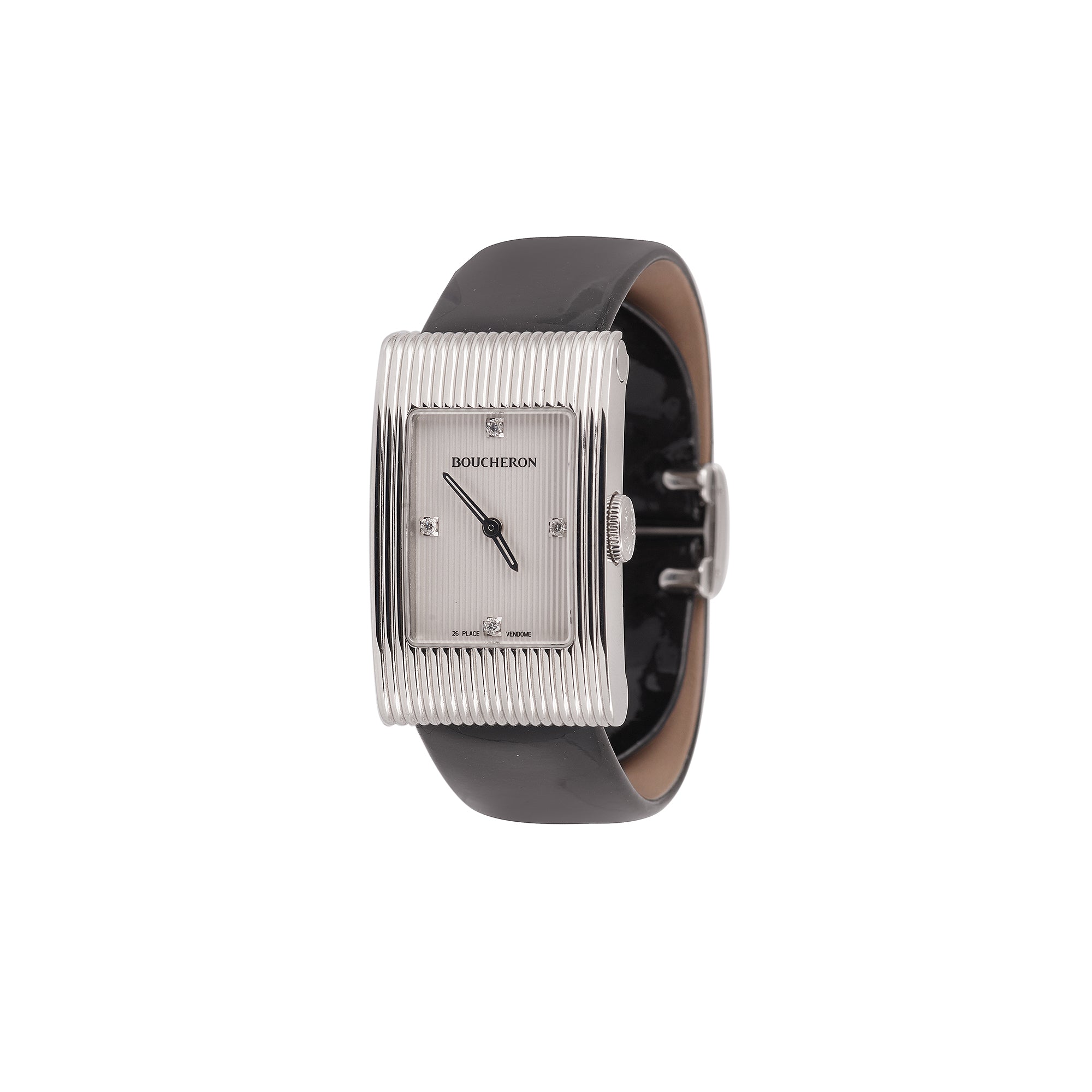 Boucheron “Reflet” Medium Diamonds Index Steel Watch
