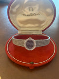 Lady Omega Brilliant Cut Diamonds 18 Carats White Gold “De Ville” Watch